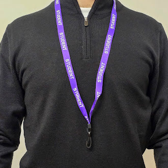 Purple Student Lanyard with Plastic J Clip – Single Pack | Durable & Secure ID Holder
