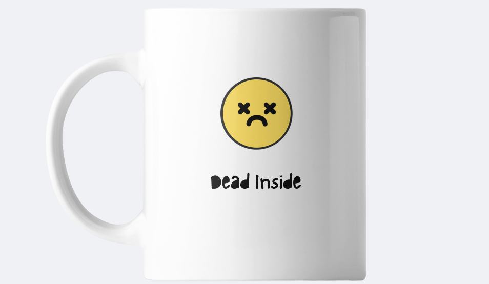 Dead Inside Mug – Funny Gothic Coffee Cup | Sarcastic & Dark Humor Gift
