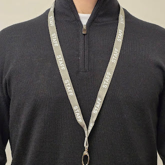 Grey Staff Lanyard with Plastic J Clip – Single Pack | Durable & Professional ID Holder